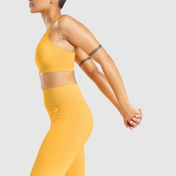 Gymshark Vital Seamless 2.0 Leggings in Yellow Marl - Picture 2 of 12